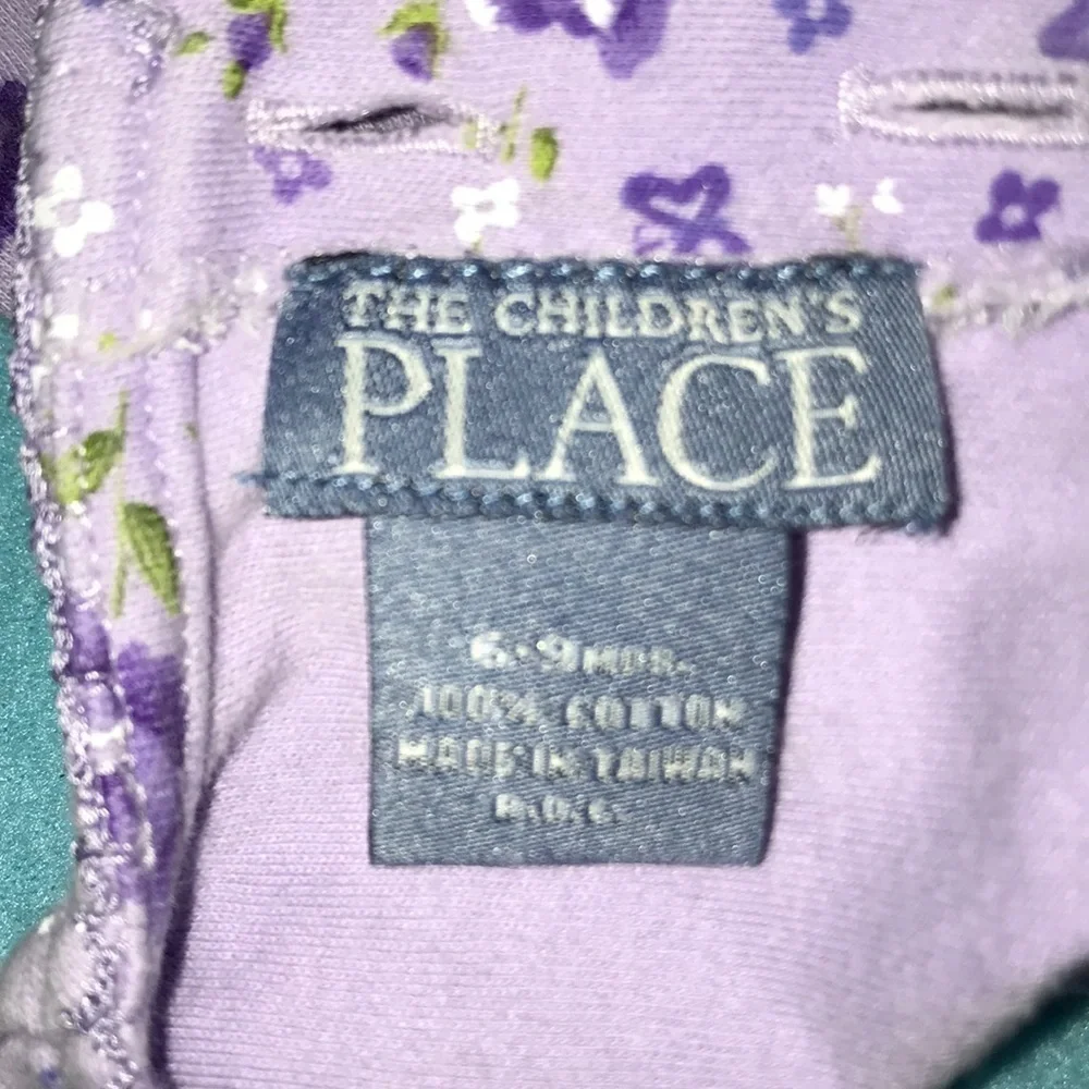 THE CHILDREN’S PLACE floral spring summer cotton purples dress size 6-9 months